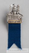 FIFA 1934 World Cup player's badge, inscribed in blue enamel GUIOCATORE, additionally inscribed