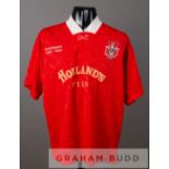 Red Accrington Stanley Centenary no.3 jersey, season 1992-93, by Sports & Leisurewear, short-sleeved