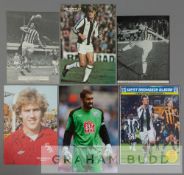 A collection of player autographs from West Bromwich Albion teams dating from the 1960s onwards,