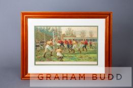 A chromolithograph of a football match titled "Goal", published as a supplement for The Boy's Own