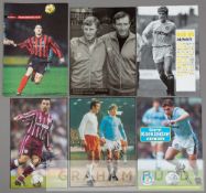 A collection of player autographs from Manchester City teams dating from the 1960s onwards,