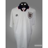 White England No.6 jersey circa 1994, short-sleeved with embroidered England three lions crest,