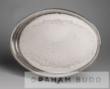 Silver-plated tray presented on the occasion of the David O'Leary Testimonial Match Arsenal v