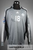 Asmir Begovic signed grey and black Canada no.18 goalkeeper's jersey in a 2010 FIFA World Cup