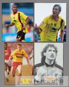 A collection of player autographs from Watford teams dating from the 1970s onwards, comprising 35