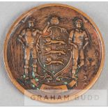 1946 F.A. Cup winner's bronze medal awarded to a Derby County player, obverse with the FA three lion