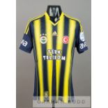 Selcuk Sahin navy and yellow Fenerbahce no.21 jersey v Galatasaray in the Turkish Super Cup final,