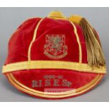 Wales International cap awarded to Tottenham Hotspur's Terry Medwin in season 1960-61, the red