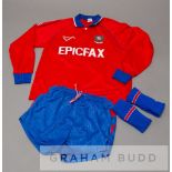 Aldershot home kit dating from 1991, an away jersey and a David Coles grey no.1 goalkeeper's jersey,