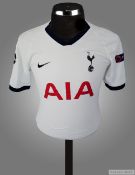 Harry Winks white Tottenham Hotspur No.8 home jersey season 2019-20, short-sleeved with UEFA