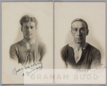 Albert 'Bert' Goodmand and Harold James Halse signed Charlton Athletic player portrait postcards,