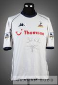 Stephen Carr signed white Tottenham Hotspur No.2 home jersey, season 2003-04, short-sleeved, with