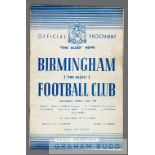 Birmingham v Celtic friendly match programme, played at St Andrews, 25th March 1939, 16-page, fair