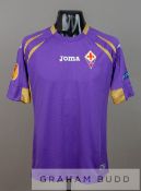 Pizarro purple Fiorentina no.7 jersey v Tottenham Hotspur in UEFA Europa League round of 32 second