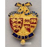 Sir Frederick Wall's Football Association Official's badge for the Wales v England international
