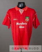 Four Wrexham home and away jersey's circa 1990s and 2000s, comprising a multi-coloured Wrexham no.13