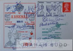 Arsenal FC signed commemorative postal cover from the 1970-71 double-winning season, Official