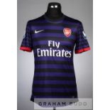 Marouane Chamakh purple and black hoop Arsenal no.29 away jersey in the Premier League, season