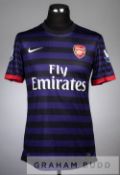 Marouane Chamakh purple and black hoop Arsenal no.29 away jersey in the Premier League, season