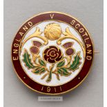 Sir Frederick Wall's Football Association Official's badge for the England v Scotland