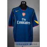 Rare blue Arsenal third change jersey, season 2006-07, short-sleeved with club crest and sponsor