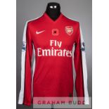 Gael Clichy red and white Arsenal No.22 Poppy home jersey v Manchester United at Emirates Stadium,