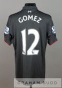 Joe Gomez black Liverpool no.12 third change jersey v Arsenal at Emirates Stadium, 24th August 2015,