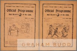 Two Tottenham Hotspur v Sunderland programmes season 1914-15, Vol. VII No's. 21 & 26, League and