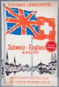 Switzerland v England international programme played in Zurich 18th May 1947, 40 pages, the front