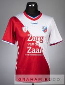 Red and white FC Utrecht no.20 home jersey, season 2018-19, short-sleeved with club crest and