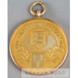 Football Association Long Service medal awarded to G.S.N. Hull of the Cheshire F.A., 9ct. gold,