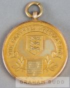 Football Association Long Service medal awarded to G.S.N. Hull of the Cheshire F.A., 9ct. gold,