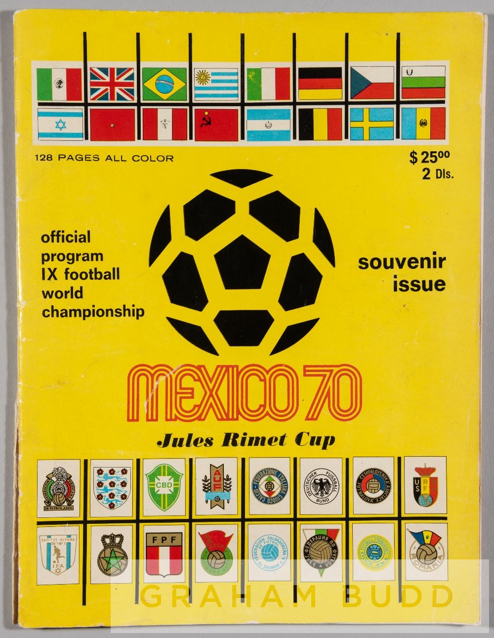 1970 Mexico FIFA World Cup 'Yellow Edition' Official Programme Souvenir Issue, the colourful