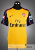 Gael Clichy gold and navy Arsenal No.22 away jersey, season 2008-09, short-sleeved, with BARCLAYS