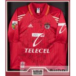 Mark Pembridge's team signed SL Benfica red home jersey, circa 1999, short-sleeved with LIGA