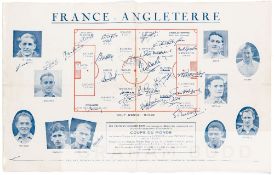 Team-signed match programme for the 1938 International friendly between France and England at