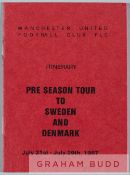Scarce Manchester United itinerary booklet for the Pre Season Tour to Sweden and Denmark 21st to