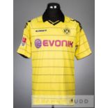 Santana yellow and black Borussia Dortmund no.27 home jersey v Manchester City in the Ferrostaal Cup