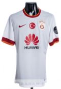 Blerim Xhemaili white Galatasaray No.6 away jersey, season 2014-15, short-sleeved, SPOR TOTO