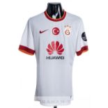 Blerim Xhemaili white Galatasaray No.6 away jersey, season 2014-15, short-sleeved, SPOR TOTO