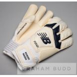Chelsea's Robert Green signed New Balance Furon goalkeeper's gloves, cream, white and black gloves