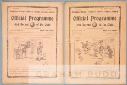 Two Tottenham Hotspur home programmes season 1914-15, Vol. VII No's. 28 & 45 v Bradford City and