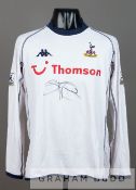 Stephen Carr signed white Tottenham Hotspur no.2 home jersey v Newcastle United at White Hart
