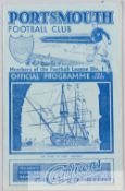 Portsmouth v Arsenal programme 26th February 1938, Football League fixture, good condition