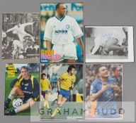 A collection of player autographs from Leeds United teams dating from the 1960s onwards,