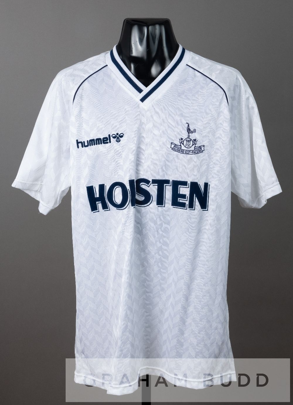 White Tottenham Hotspur no.14 substitute's jersey, circa 1988, by Hummel, short-sleeved with