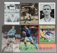 A collection of player autographs from Everton teams dating from the 1960s onwards, comprising 42