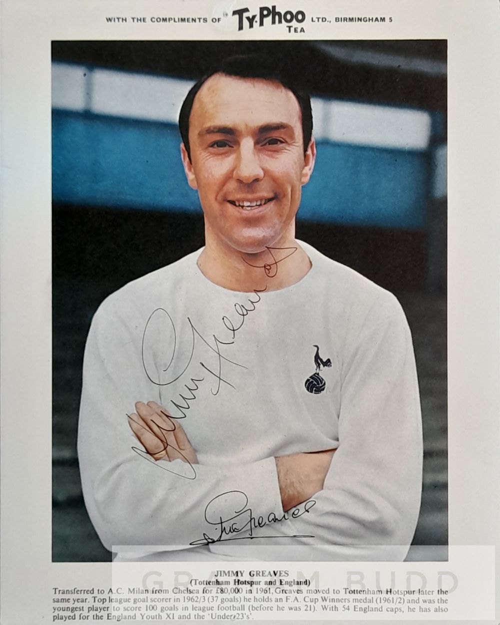 Group of twelve player signed Ty-Phoo Tea collector's cards 1960s, hand-signed by Jimmy Greaves, - Image 11 of 14