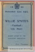 Bound copy of Willie Smith's 'Football Life Story' published as a Benefit Effort by the Huddersfield