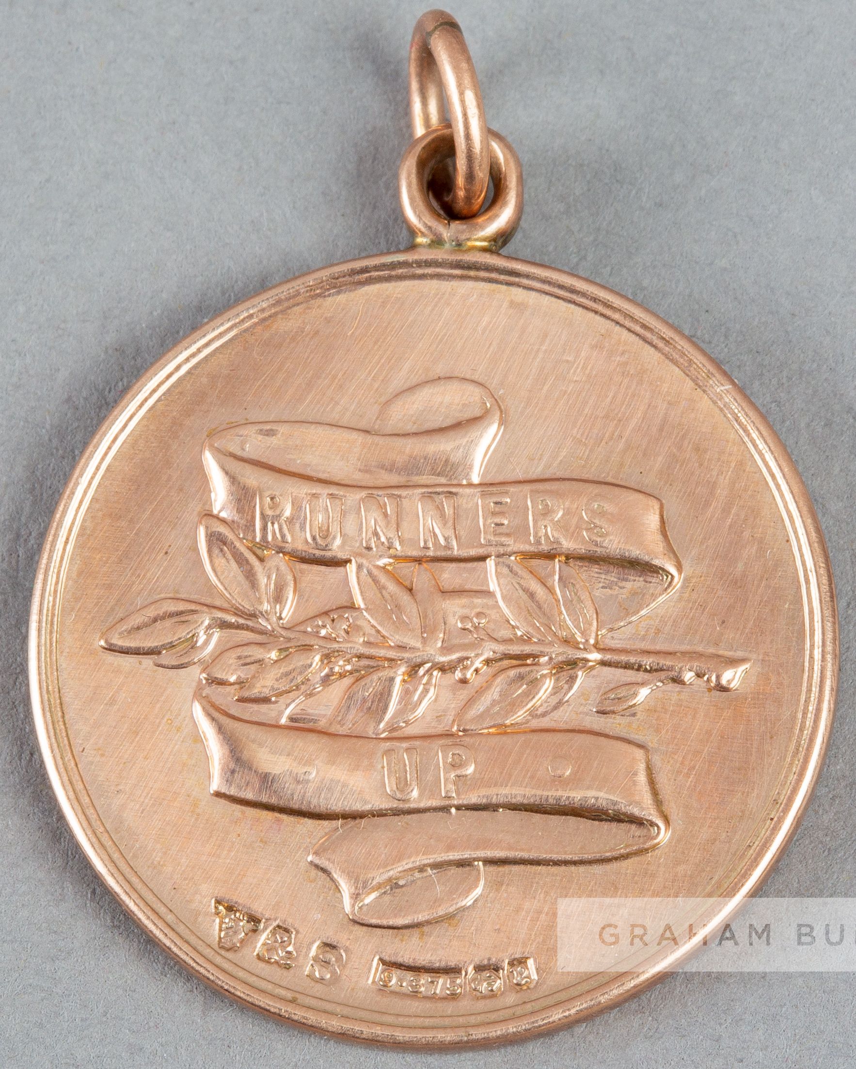 1899 F.A. Amateur Cup runners-up medal, hallmarked 9ct .375 Birmingham 1898-99 by Vaughton & Sons - Image 2 of 2